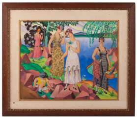 Ходасевич В. М., композиция с женщинами на берегу озера