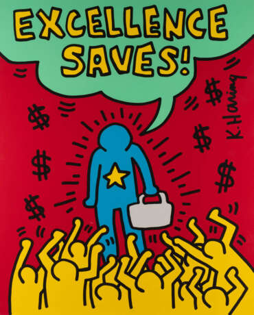 Keith Haring (D'Après). EXCELLENCE SAVES!' - photo 1