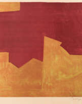 COMPOSITION LIE-DE-VIN ET ORANGE' (1963)