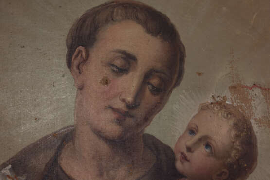 UNBEKANNTER KÜNSTLER. Altarbild "Sankt Antonius von Padua", Öl auf Leinwand,19. Jahrhundert - фото 3