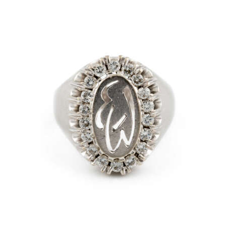 MONOGRAMM-RING MIT BRILLANTBESATZ - Foto 1