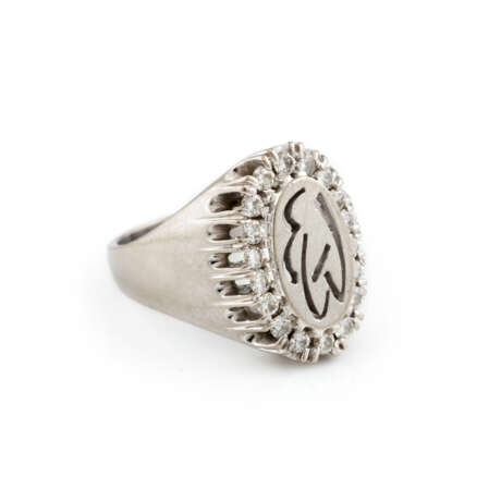 MONOGRAMM-RING MIT BRILLANTBESATZ - Foto 2