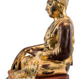 Großer Buddha Shakyamuni mit farbigen Spiegelglaseinlagen - photo 2