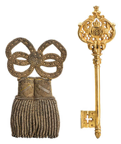 Kammerherrenschlüssel und Portepee aus der Regierungszeit Großherzog Friedrich I. - фото 1