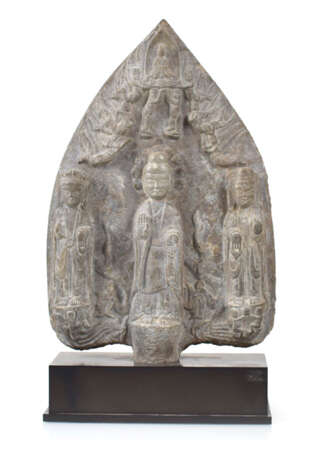 Kalksteinrelief Mit Buddha Und - Foto 1