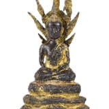 Buddha Auf Thron Mit Mandorla - Foto 1