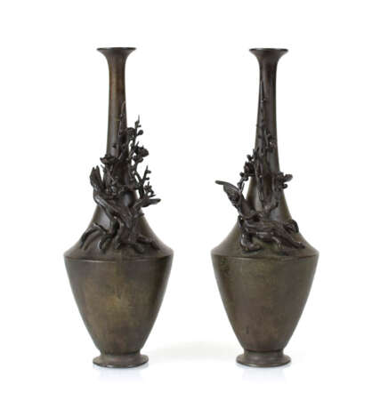 Paar Vasen Mit Blütendekor, - Foto 1