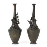 Paar Vasen Mit Blütendekor, - photo 1