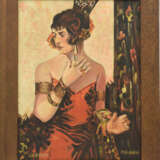 P.WANNER, "Dame in Rot", Öl/grobe Leinwand, gerahmt und signiert, um 1930 - фото 1