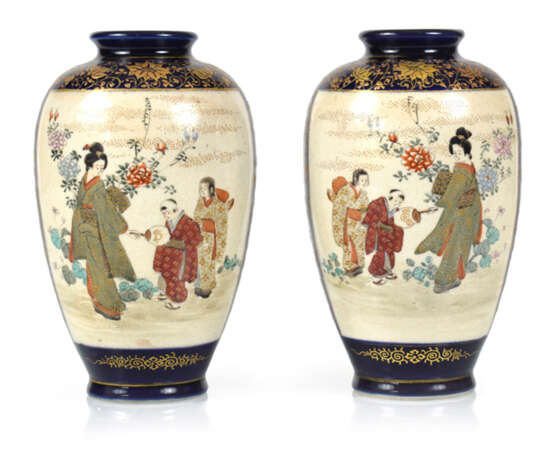 Paar Satsuma-Vasen, Japan, - photo 1