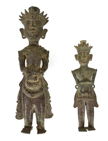 Zwei Ahnenfiguren, Bronze, - Foto 1
