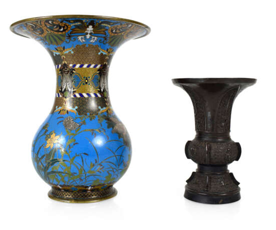 Bronze- Und Cloisonne-Vase, - photo 1