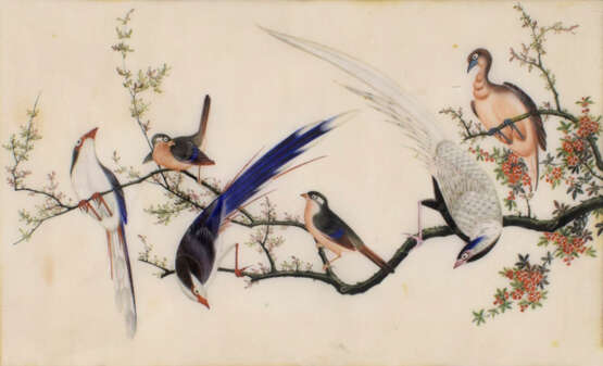 Malerei, Vögel Auf Zweigen - Foto 1
