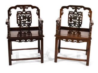 Paar Stühle, Hartholz, China