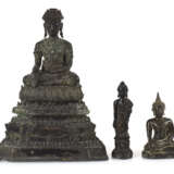 Drei Bronzefiguren, Buddha - photo 1