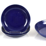 Elf Blau Glasierte Teller, - photo 1
