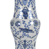 Vase, Blau-Weiss-Porzellan, - Foto 1