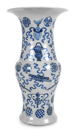 Vase, Blau-Weiss-Porzellan, - фото 1