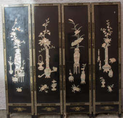 PARAVANT 2, Holz/Perlmutt, China Mitte 20. Jahrhundert,