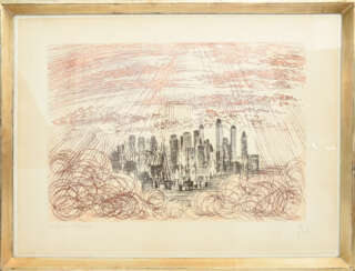 SALVADOR DALÍ, "Manhattan No 4", Farbradierung (Épreuve d´artiste), hinter Glas gerahmt, signiert, 1964/65
