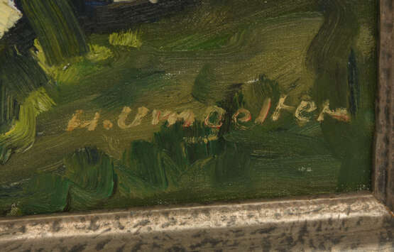 HERMANN UMGELTER,"Strauß aus Flieder und Schneball", Öl auf Leinwand, gerahmt und signiert - фото 2