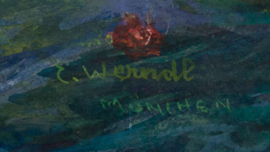 ERNST MORITZ WERNDL-SCHOLLENRIED, "Schlafender Akt", Aquarellfarbe auf Papier, signiert, 20. Jahrhundert - photo 2