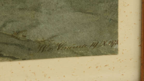 W.VINCENTE,"Im Berner Oberland", Aquarell auf Papier, hinter Glas gerahmt, signiert und datiert - photo 2