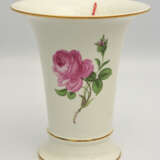MEISSEN TRICHTERVASE "ROSE", handbemaltes und glasiertes Porzellan goldstaffiert, gemarkt, spätes 20. Jahrhundert - photo 1