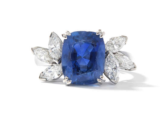 Ceylon-Saphir-Diamant-Ring - photo 1