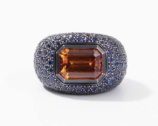 Mandarin-Granat-Saphir-Ring - photo 1