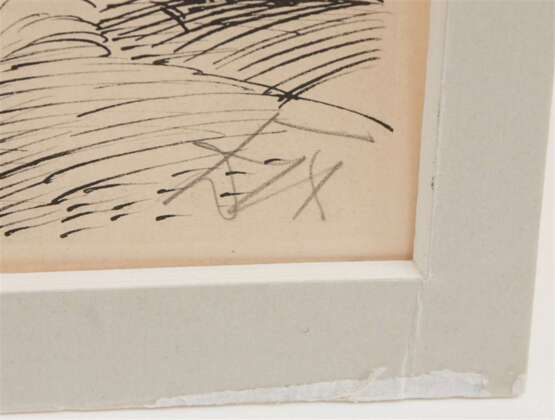 OTTO DIX, "Studie eines Nadelbaums", Federlithographie auf Papier, gerahmt, signiert und datiert - фото 2