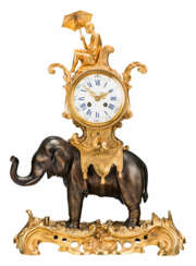 Elefantenpendule mit Uhr im Howdah