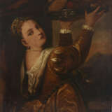TIZIAN(O VECELLIO). Nach. "Mädchen mit Fruchtschale",Öl auf Leinwand nach Tizians Originalgemälde um 1555 - photo 1