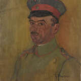 UNBEKANNTER KÜNSTLER. "Soldatenporträt", Öl/Gouache auf Leinwand, signiert und datiert - Foto 1
