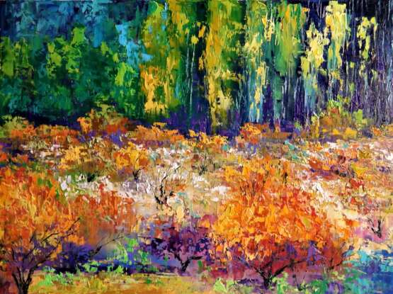 Осень Персиковый сад Leinwand Ölfarbe Impressionismus Landschaftsmalerei 2019 - Foto 1