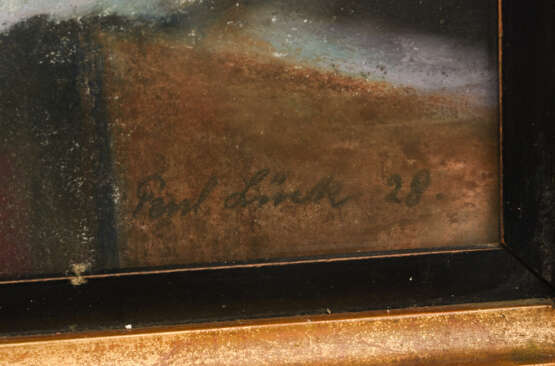 UNBEKANNTER KÜNSTLER, "Herbstlicher Früchtekorb", Pastellkreide auf Papier, hinter Glas gerahmt, signiert und datiert - photo 2
