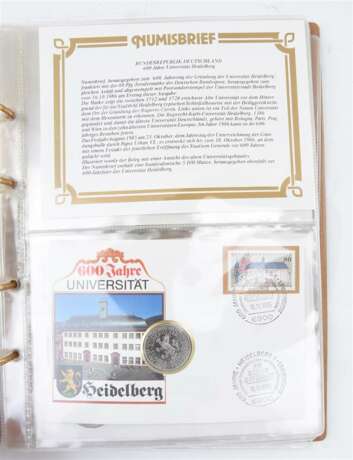 KONVOLUT NUMISBRIEFE MIT ALBUM, teils massive/versilberte Silbermünzen , Deutschland 1980er-Jahre - Foto 15