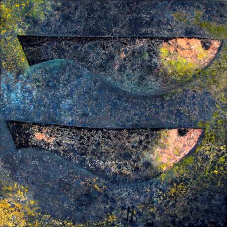 “Two fish” Canvas Oil paint Impressionism Animalistic 2018 - photo 1