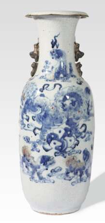 Sehr grosse Vase mit blauem Dekor - photo 1