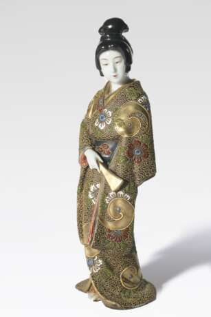 Sehr schöne Satsuma Figur einer Geisha - photo 1
