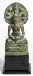 Sitzende Naga-Bronzefigur