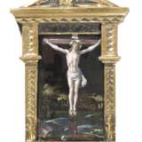 Ausdrucksstarkes Emailbild der Kreuzigung Jesu im Neo-Renaissance-Rahmen - Foto 1