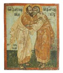 Seltene Ikone der Apostelfürsten Petrus und Paulus
