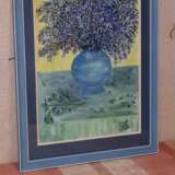“Flowers in blue vase (mountain lavender)” See description Impressionist Landscape painting 2019 - photo 4