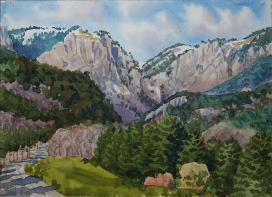 Узень Paper Watercolor Realism Landscape painting 1998 - photo 1