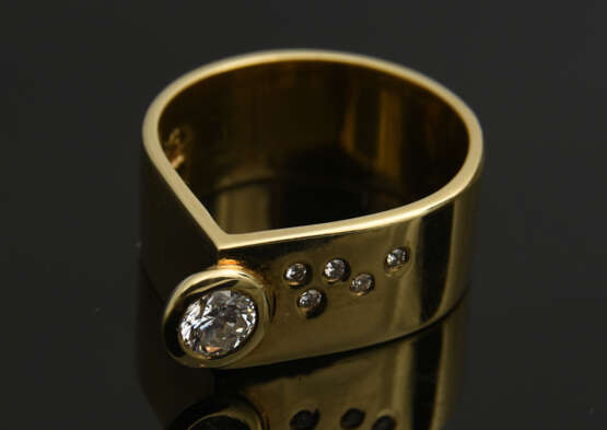 BRILLIANT-RING, 585 Gelbgold, 20. Jahrhundert - Foto 5