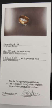 KONVOLUT DREI RINGE MIT BRILLIANTEN; 585/750 Gelbgold, 20. Jahrhundert - photo 8
