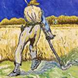 „Kopie Gemälde von Van Gogh ‘ Reaper ‘“ Leinwand Ölfarbe Impressionismus Landschaftsmalerei 2019 - Foto 1