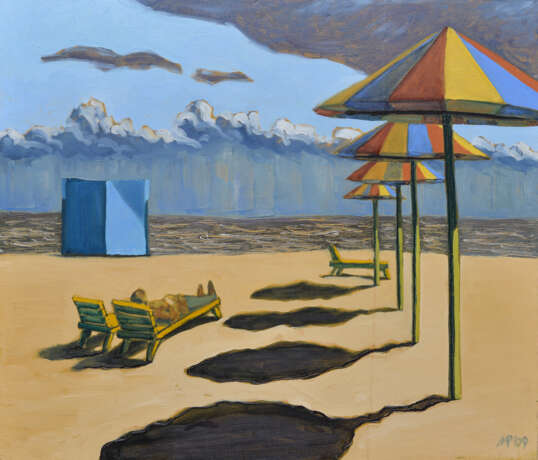 “COKE ON THE BEACH” Ruben Monakhov (b. 1970) Canvas Mixed media Abstractionism Landscape painting 2009 - photo 1