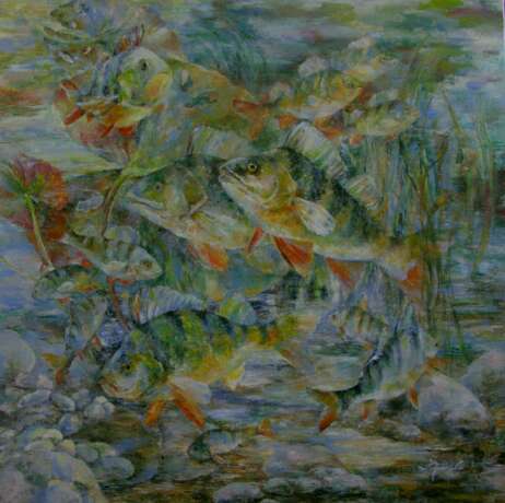 “In the wilds of the river.” Canvas Acrylic paint Impressionist Animalistic 2018 - photo 1